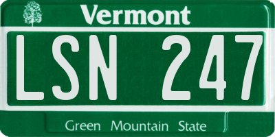 VT license plate LSN247