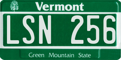VT license plate LSN256