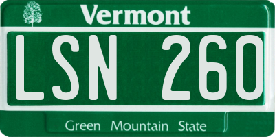 VT license plate LSN260