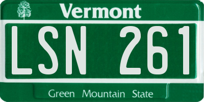 VT license plate LSN261