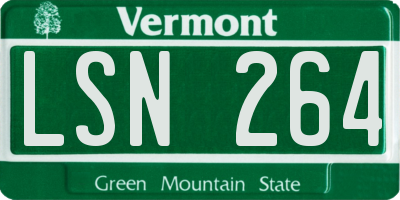 VT license plate LSN264
