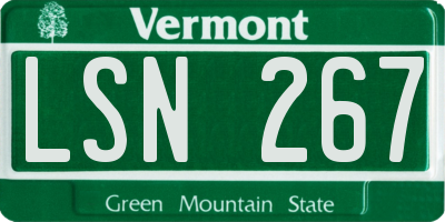 VT license plate LSN267