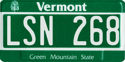 VT license plate LSN268