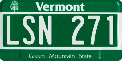 VT license plate LSN271