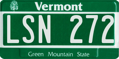 VT license plate LSN272