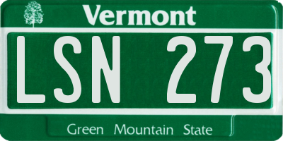 VT license plate LSN273
