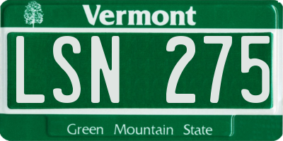 VT license plate LSN275