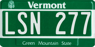 VT license plate LSN277