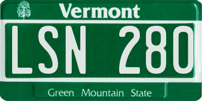 VT license plate LSN280