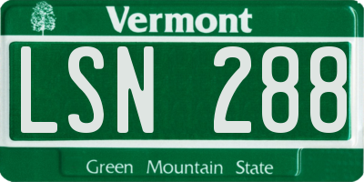 VT license plate LSN288
