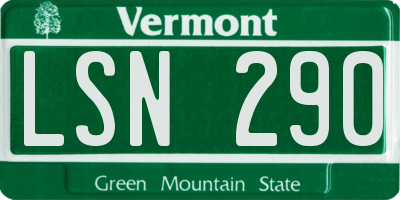 VT license plate LSN290