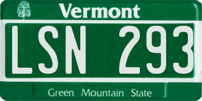 VT license plate LSN293