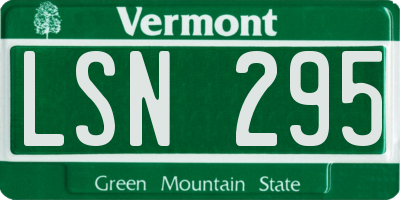 VT license plate LSN295