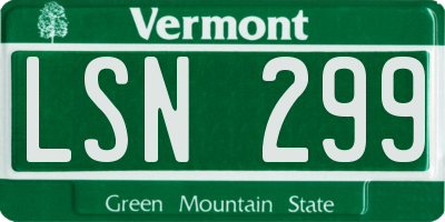 VT license plate LSN299