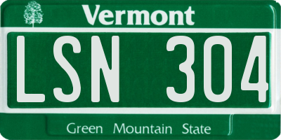 VT license plate LSN304