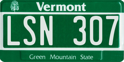 VT license plate LSN307