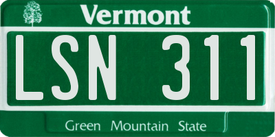 VT license plate LSN311
