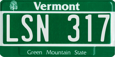 VT license plate LSN317