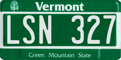 VT license plate LSN327