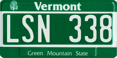 VT license plate LSN338