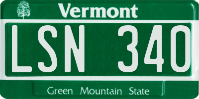 VT license plate LSN340