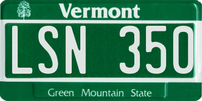 VT license plate LSN350