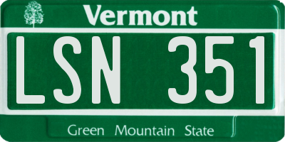 VT license plate LSN351