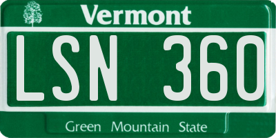 VT license plate LSN360