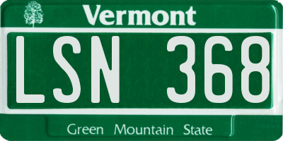 VT license plate LSN368