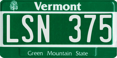 VT license plate LSN375