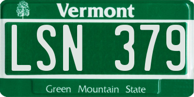 VT license plate LSN379