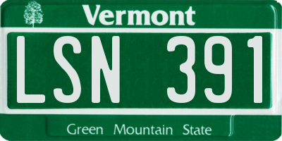 VT license plate LSN391