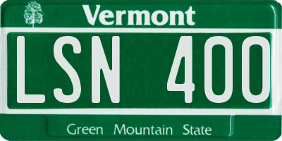 VT license plate LSN400