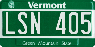 VT license plate LSN405