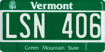 VT license plate LSN406