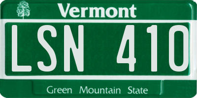 VT license plate LSN410
