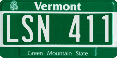 VT license plate LSN411