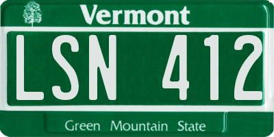 VT license plate LSN412