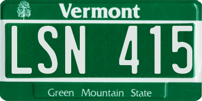 VT license plate LSN415