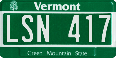 VT license plate LSN417