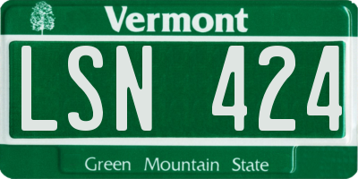 VT license plate LSN424