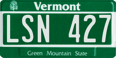 VT license plate LSN427