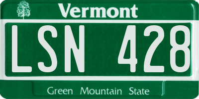 VT license plate LSN428