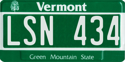 VT license plate LSN434