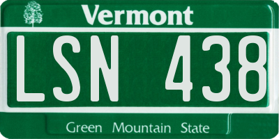 VT license plate LSN438