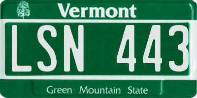 VT license plate LSN443