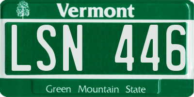 VT license plate LSN446