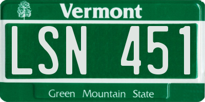 VT license plate LSN451