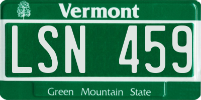 VT license plate LSN459