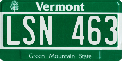 VT license plate LSN463